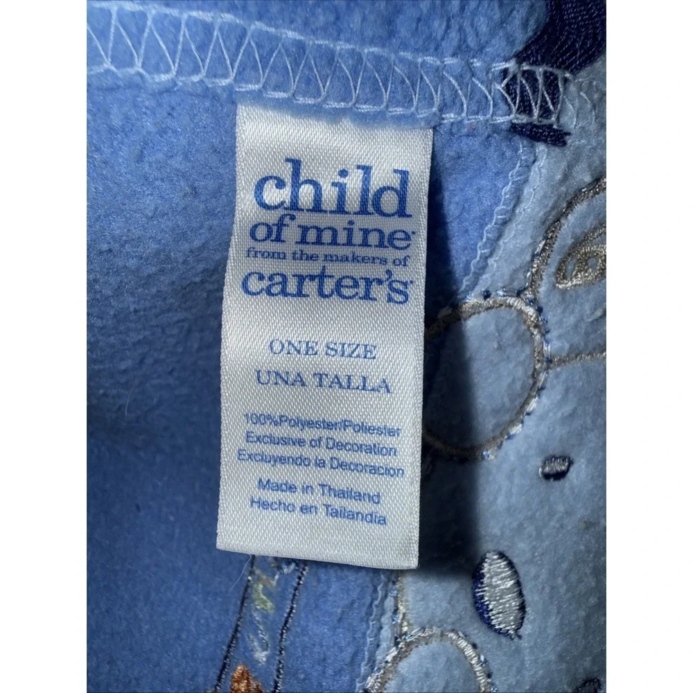 Carter's Monkey & Ant Baby Blanket Child of Mine Blue Fleece Security Lovey Boys